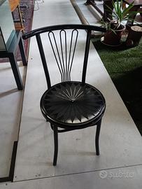 Sedie nere vintage metallo/plastica impilabili (18