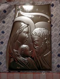 Quadro Sacra famiglia in argento
