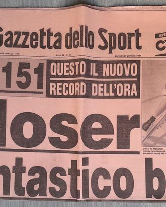 Moser Bis Record Ora Ciclismo Gazzetta 1984