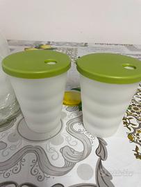 Bicchieri con coperchio Tupperware