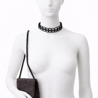 Set borsetta Fru Fru perline + girocollo nero