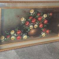 QUADRO A OLIO motivo floreale cm 140x80