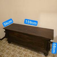 Cassapanca Antica Legno Massiccio Piedi a Cipolla