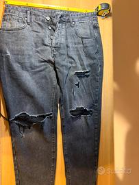 jeans neri neri strappati identity uomo denim