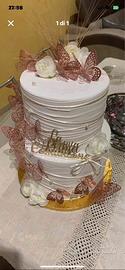 Torta finta comunione o battesimo bimba