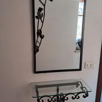 Consolle mensola e specchio ferro battuto