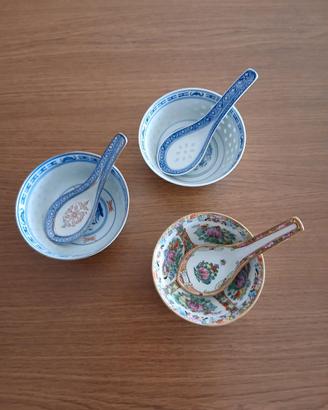 Ciotole cinesi piu cucchiaino nuove