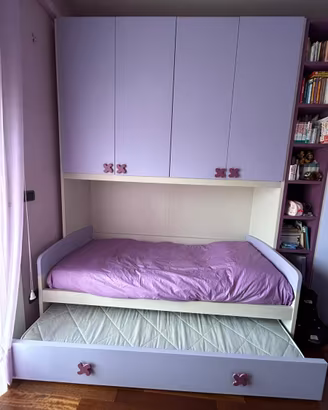 Cameretta con armadio a ponte e letto doppio