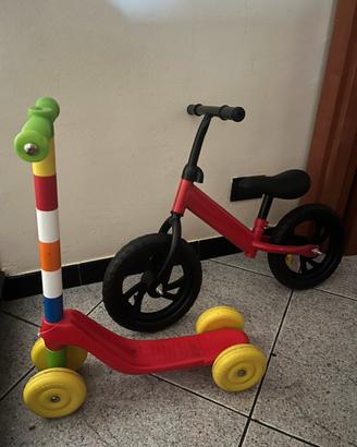 BICI SENZA PEDALI + MONOPATTINO