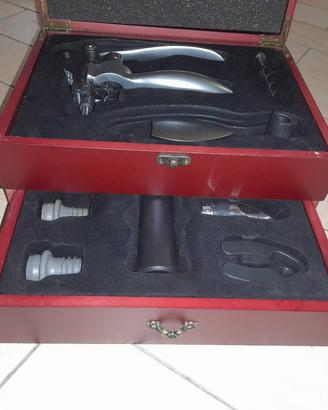 cofanetto in legno set per vino