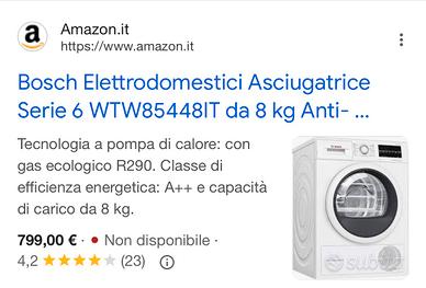 Asciugatrice Bosch Serie 6 WTW854 Classe A+++