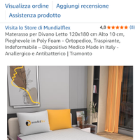 Materasso pieghevole X divano letto 120 x 180