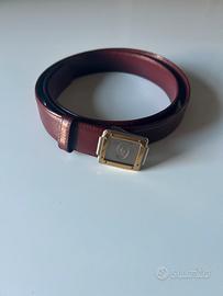 Cintura Cartier vintage in pelle bordeaux
