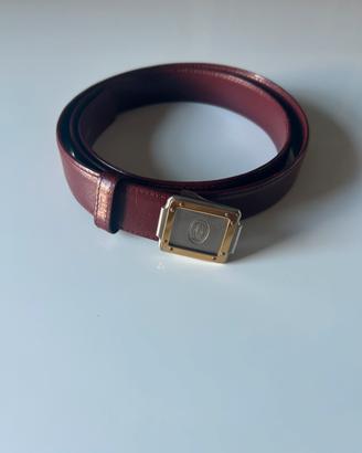 Cintura Cartier vintage in pelle bordeaux
