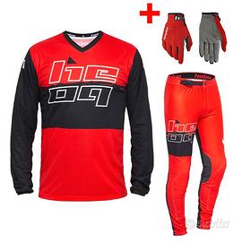 COMPLETO MAGLIA PANTALONE GUANTI MOTO TRIAL HEBO