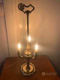 antica lucerna fiorentina 3 fiamme in ottone