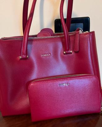 FURLA borsa in pelle+ portafoglio