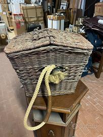 Cestino Vintage in vimini per Picnic anni  60-70