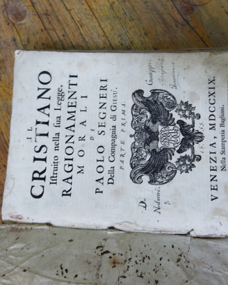 Antico libro del 700 di Paolo Segneri