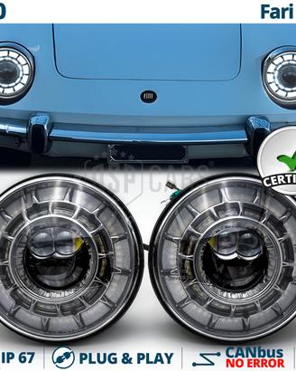 Fari LED per Fiat 850 OMOLOGATI Angel Dinamico