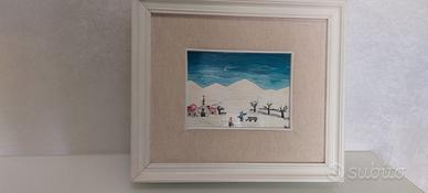 Quadro dipinto su vetro bella cornice del cornicia