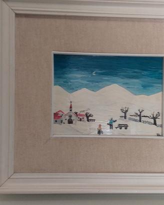 Quadro dipinto su vetro bella cornice del cornicia