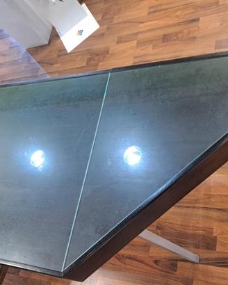 tavolo legno/vetro per negozio