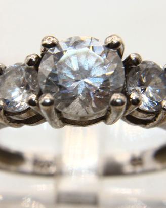 Splendido anello Vintage argento pietre CZ