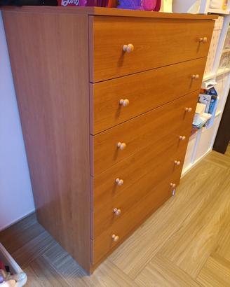 Cassettiera legno 6 spaziosa