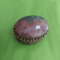 Scatola argentone indiano con pietra