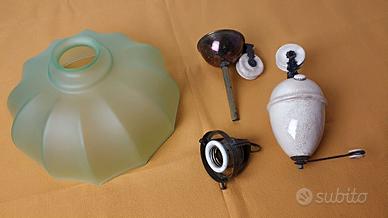 Saliscendi Primi '900 in Vetro Verde Satinato