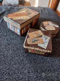 Scatole decorate vitage fatte a mano