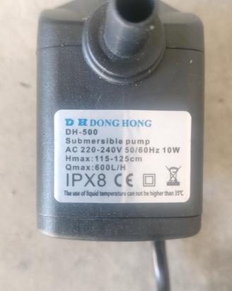 pompa acquario  10w.    600 LT / h