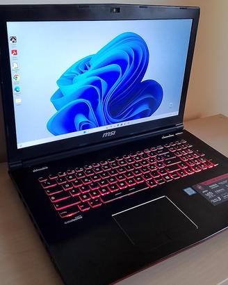 MSI 17 pollici core i7/ddr4/M2+500gb/batt.nuova