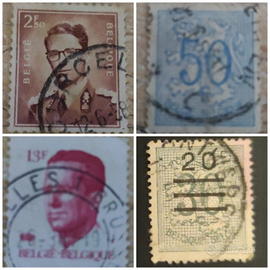 Lotto 4 Francobolli Vintage Belgio - Re Baldovino