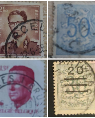 Lotto 4 Francobolli Vintage Belgio - Re Baldovino