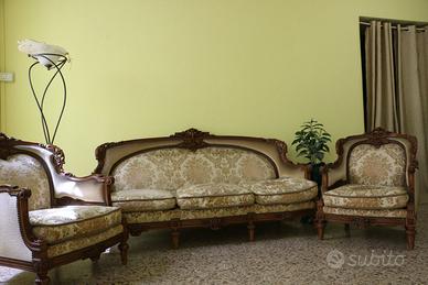 Salotto, Divano + 2 Poltrone - stile Luigi XIV