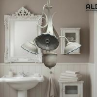 Lampadario shabby in ferro battuto da bagno 3 luci