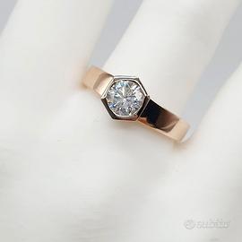 COD.145.26 ANELLO UOMO ROSE' DIAMANTE