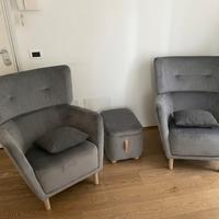 Poltrone ikea OSKARSHAMN e pouf poggiapoedi