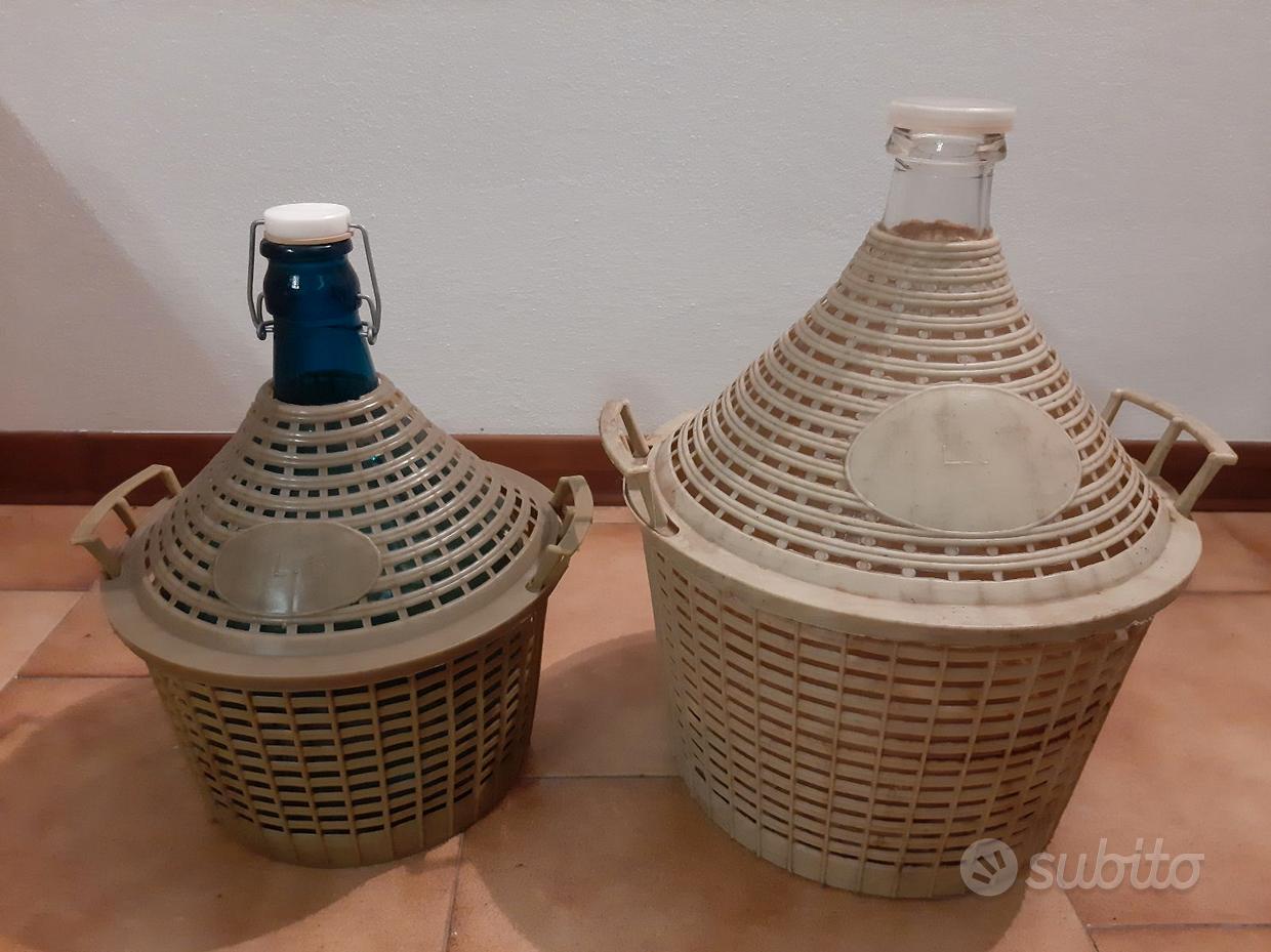 Damigiane Vetro 5 Litri Con Tappo A Vite - 3 Pezzi, Con Cesto In Plastica | Per Olio, Vino E Conservazione Alimentare - Foto 7