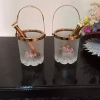 Set porta ghiaccio da vetrina vetro vintage 