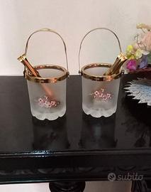 Set porta ghiaccio da vetrina vetro vintage 