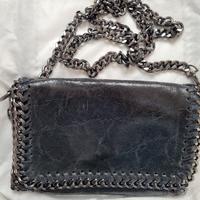 Pochette borsa tracolla in pelle e metallo donna 