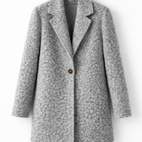 Blazer Donna Grigio Bouclé Taglia 44 – Elegante