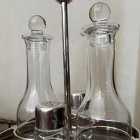 oliera, acetiera, saliera e pepiera vintage vetro