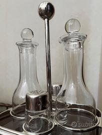 oliera, acetiera, saliera e pepiera vintage vetro