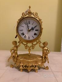 Orologio da tavolo vintage Endor dorato con putti
