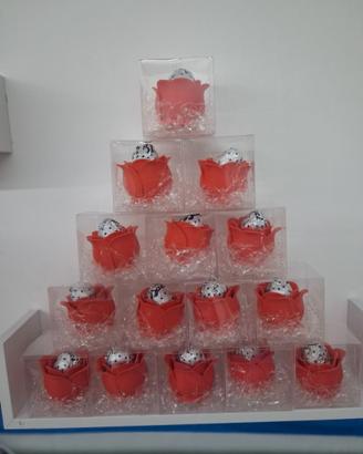Bomboniera Rosa Rossa 3D artigianali- Matrimonio