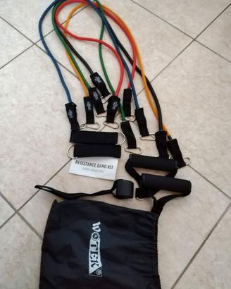 Set di elastici, cavigliere, maniglie fitness